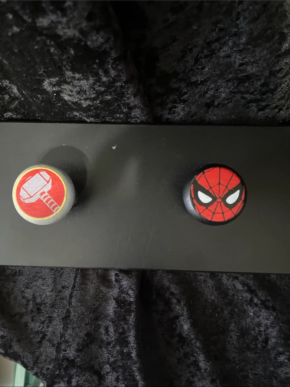 Marvel Black Wall Hook Rack with Red, Green, Blue, White Accents